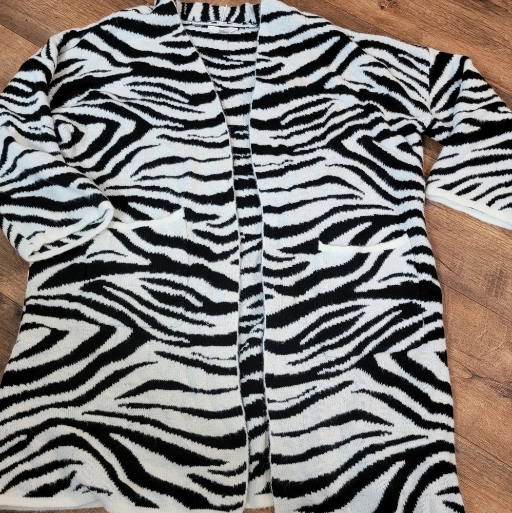 Animal print long cardigan